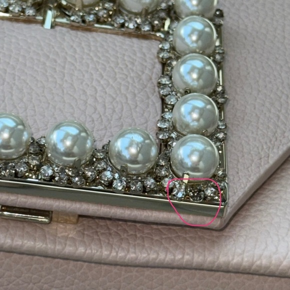 Kate Spade Pink Satchel with Pearls Gold  Hardware Crossbody Pebbled Leather - Picture 4 of 12